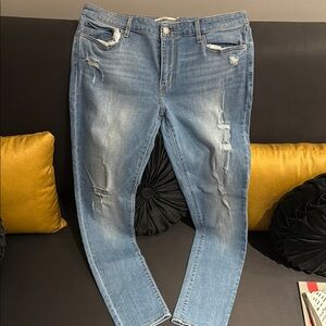 Distressed Blue Jeans